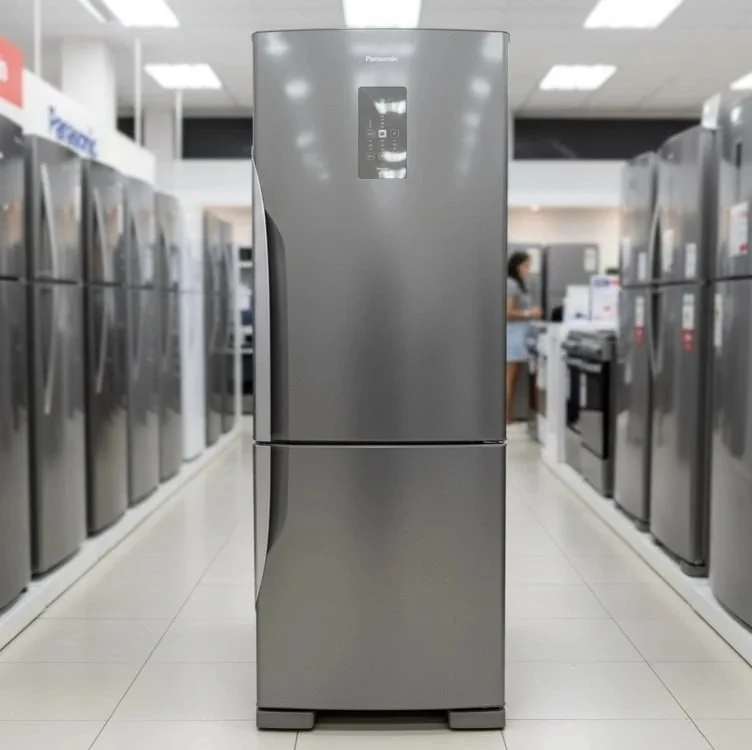 Refrigerador Bottom Freezer Panasonic Inverter de 02 Portas Frost Free com 475 Litros Aço Escovado - NR-BB64PV2X