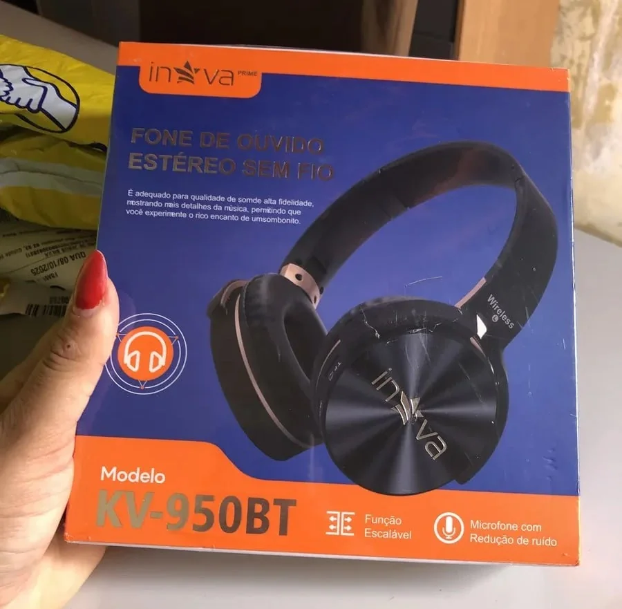 Fone Ouvido Bluetooth Regulável Com Microfone E Redução Ruíd