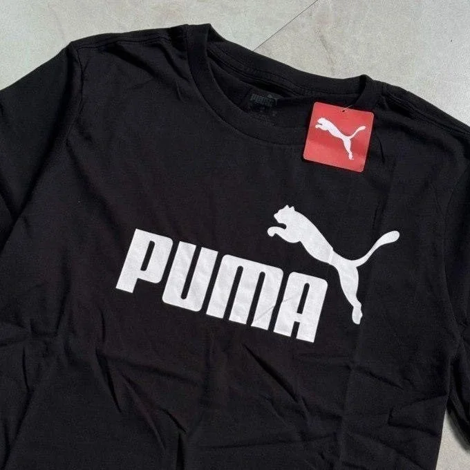 Camiseta Puma Ess Logo Tee Masc. Puma Black Lisa P