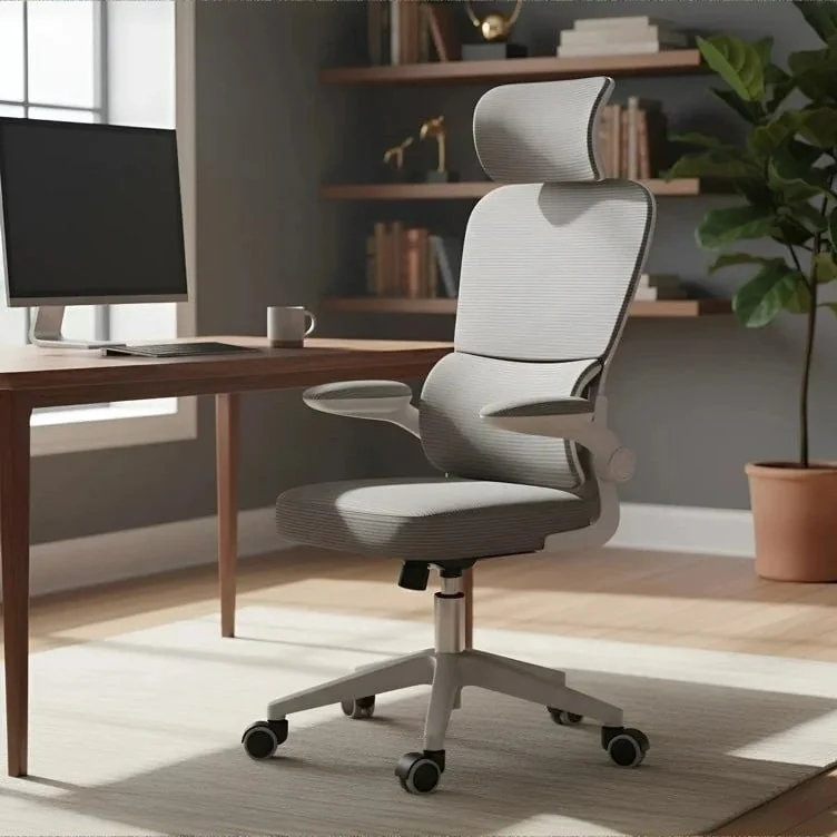 Cadeira Escritório Ergonômica Genebra G500 Luvinco Cor Cinza Com Suporte Lombar Estofado Mesh Malha