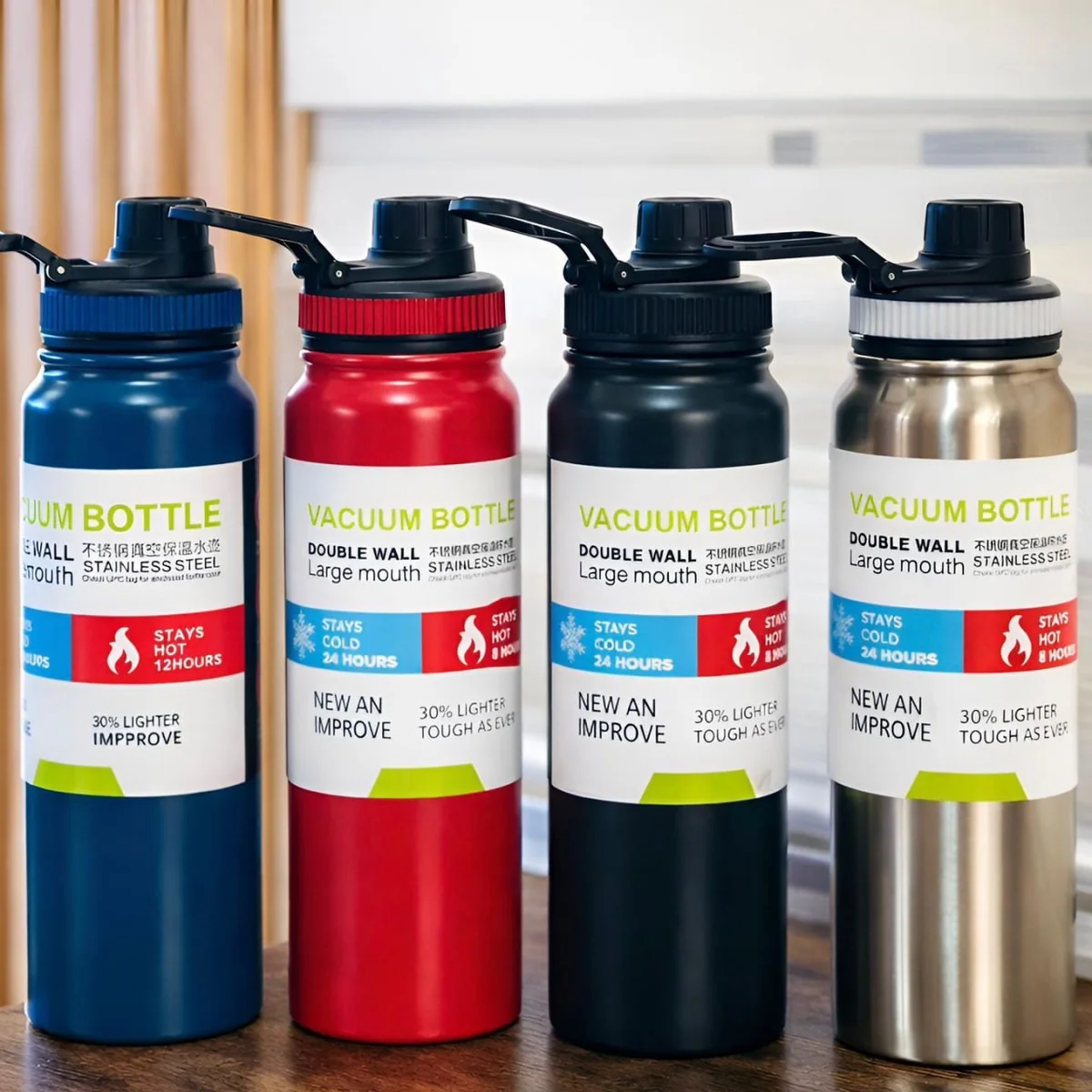 Garrafa 800ml Inox Térmica Camada Dupla Com Alça