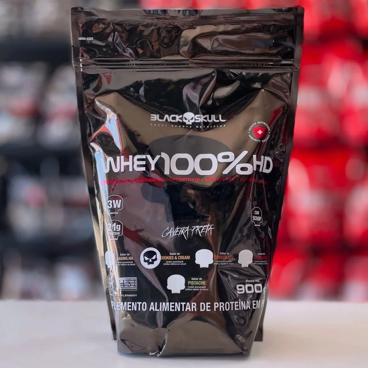Whey Protein 100% Hd Pouch 900g Black Skull Baunilha