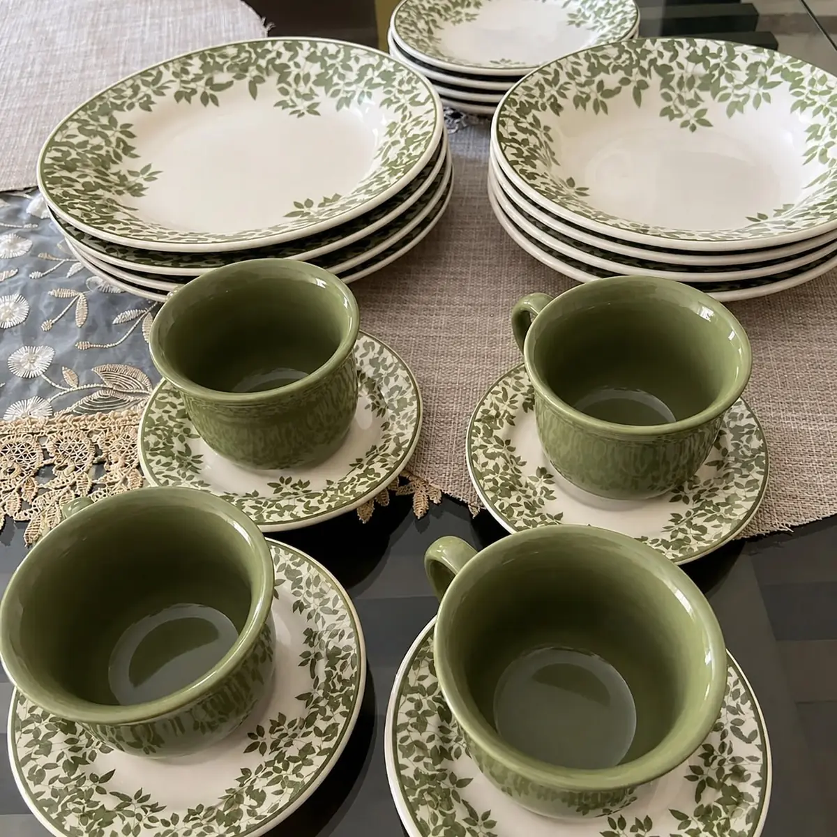 Aparelho De Jantar 20 Peças Foliage Biona Donna 24 Estampado Floral