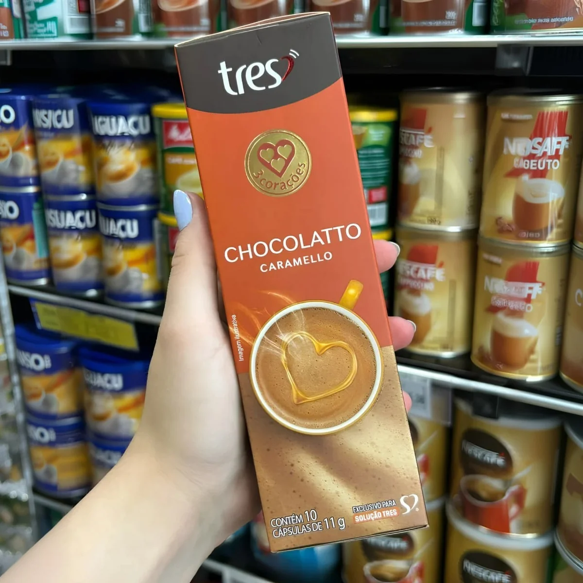 3 Corações Cápsula Chocolatto Caramelo TRES - 10 unidades