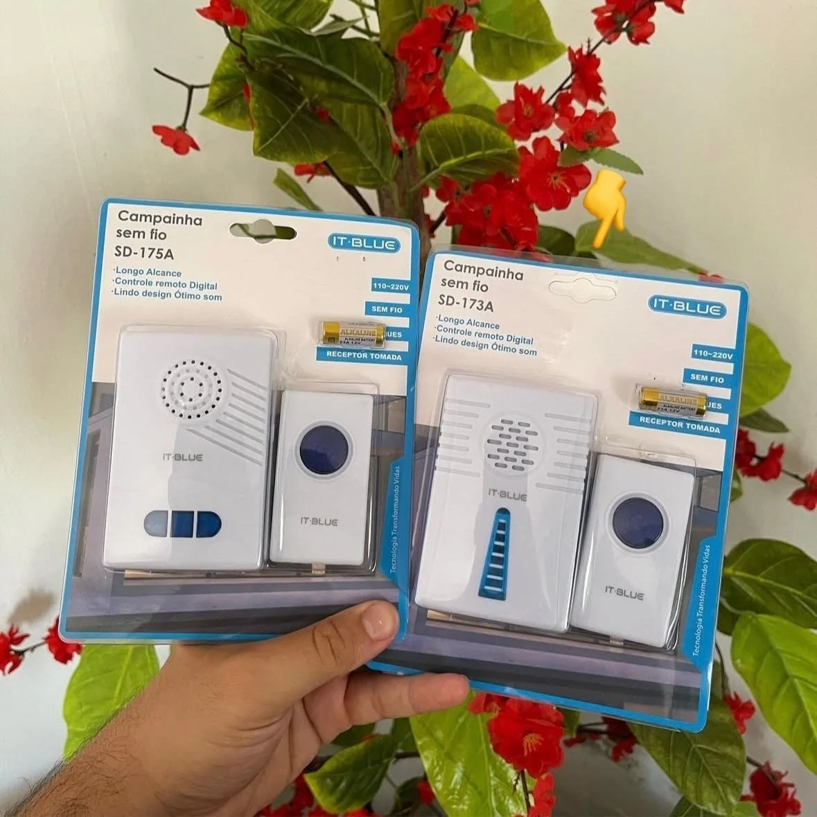 Campainha Sem Fio Residencial Wireless De Longo Alcance Wifi Branco 127/220v