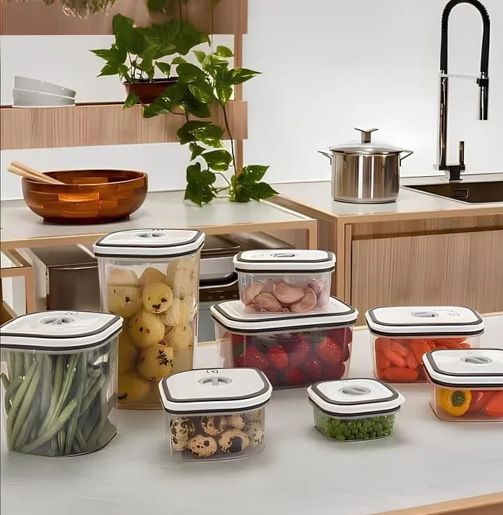 Kit Potes Plásticos Transparente Com Tampa Branca 8 Unidades Electrolux Branco