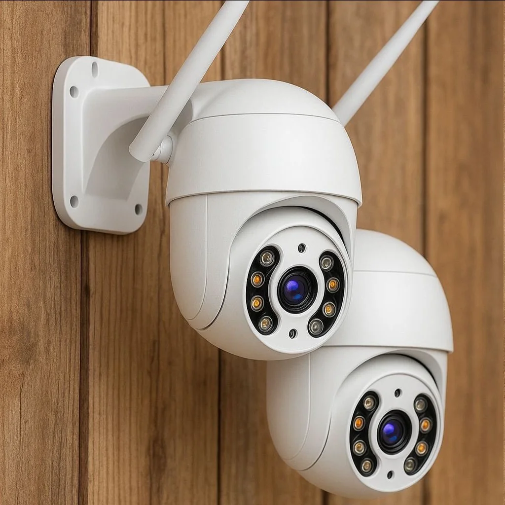 Kit 2 Câmera Segurança Ip Interna Externa Wifi Icsee Infravermelho Prova Dágua - Hw Branco