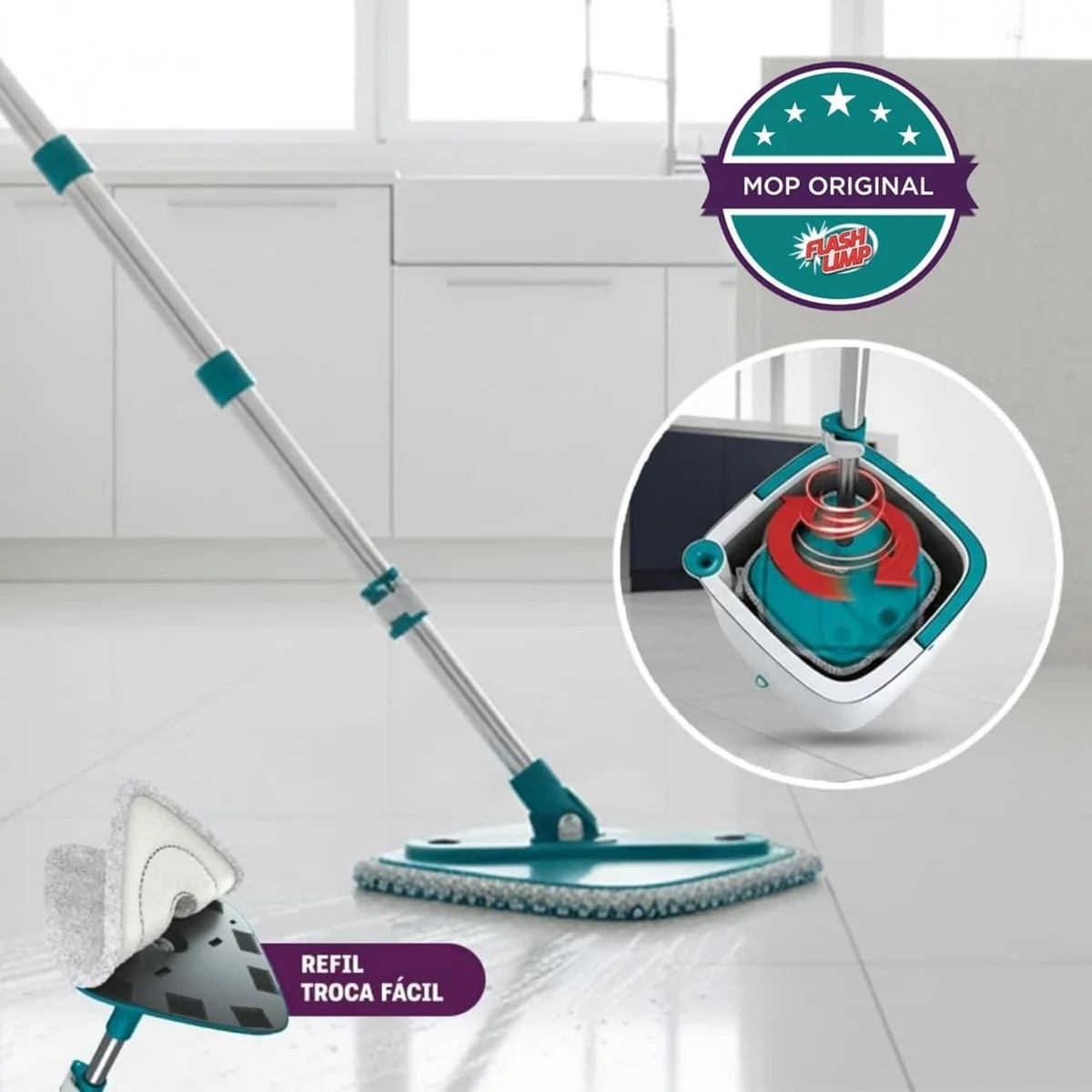 Flash Limp - Mop Giratório Água Limpa - MOP0648