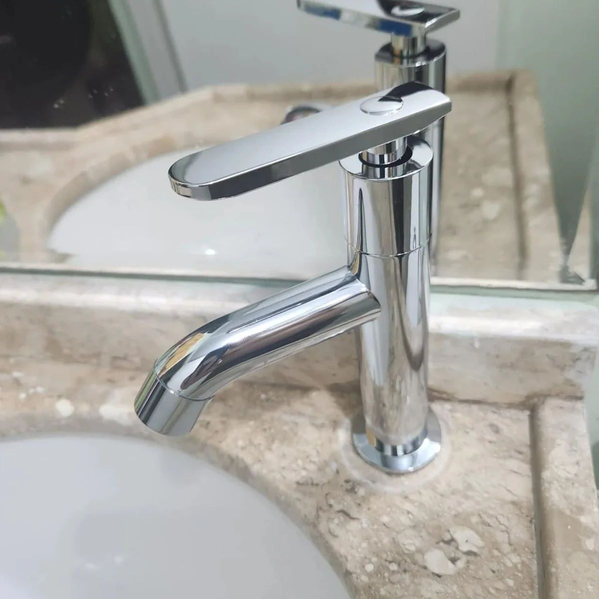 Torneira Lavatório Alta Prática ABS Cromado Pia Mesa ¼ Volta Cor:Cromado