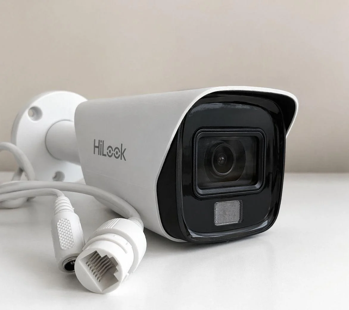 Câmera Mini Bullet Thc-b127-lpc Fixa Luz Dupla 2mp Hikvision Branco