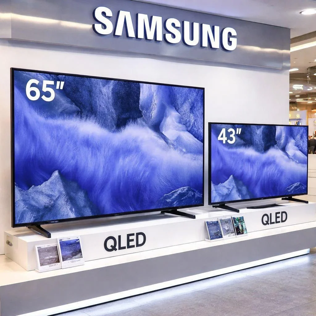 Samsung Combo Vision AI TV 65" QLED 4K QEF1 2025 + Samsung Smart TV 43" Crystal UHD 4K U8100F 2025