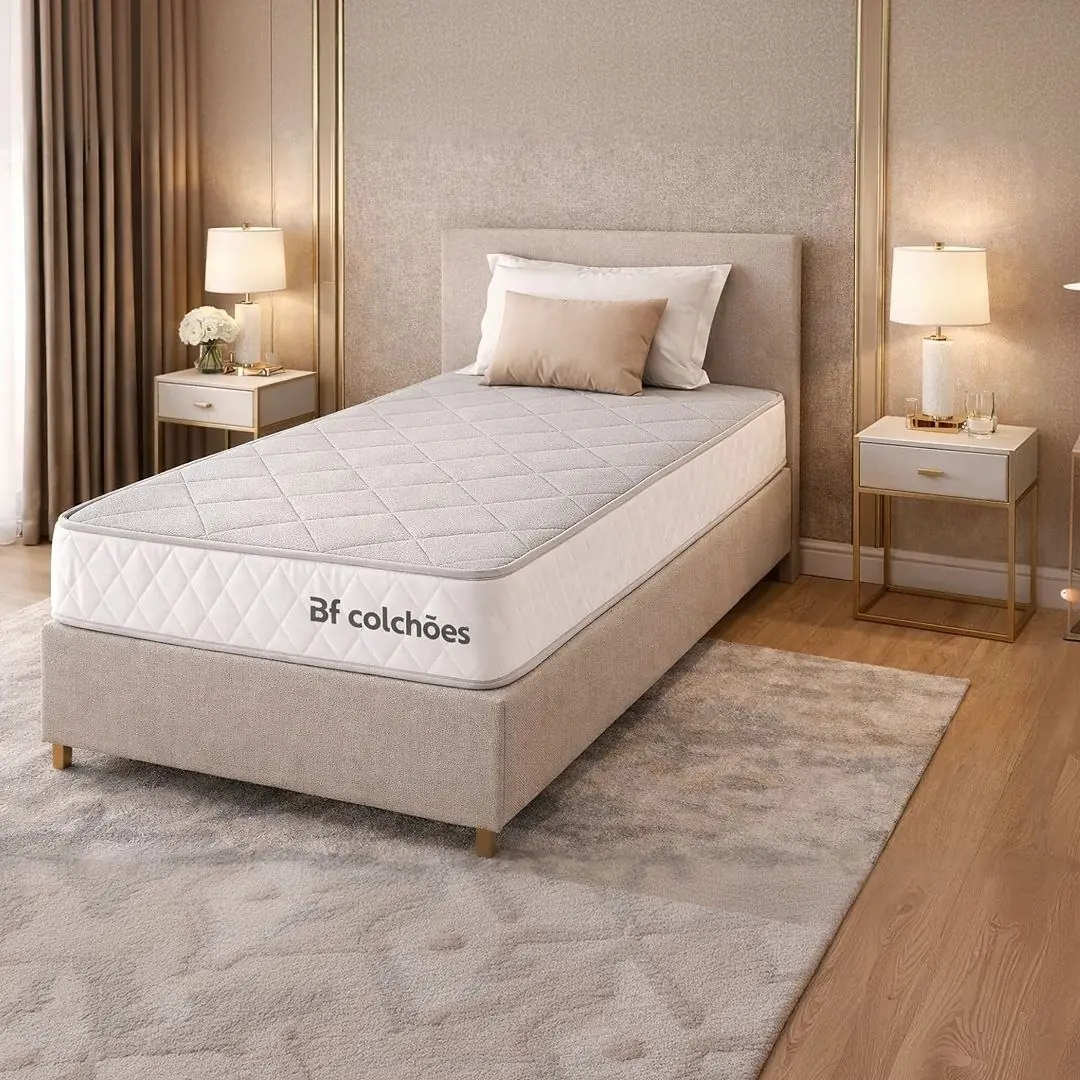Colchão Solteiro Ortopédico De Espuma D33 A Vácuo 88x188cm Bf Colchões Branco