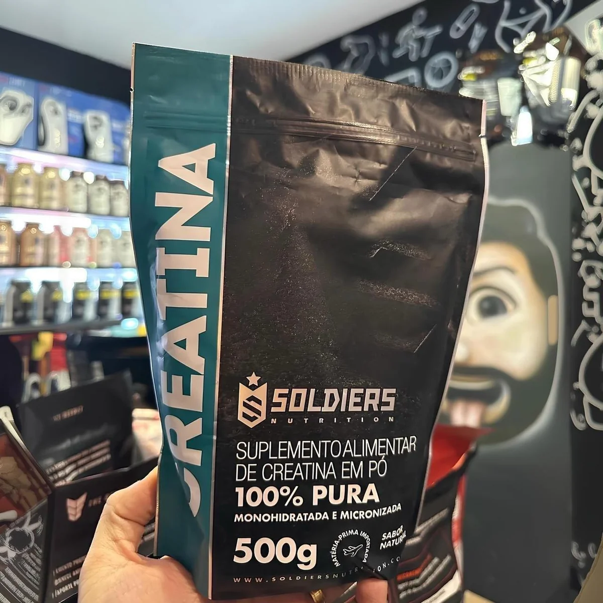 Creatina Monohidratada 500g Soldiers Nutrition 100% Pura Importada Alta Performance Músculo Treino Sem Sabor