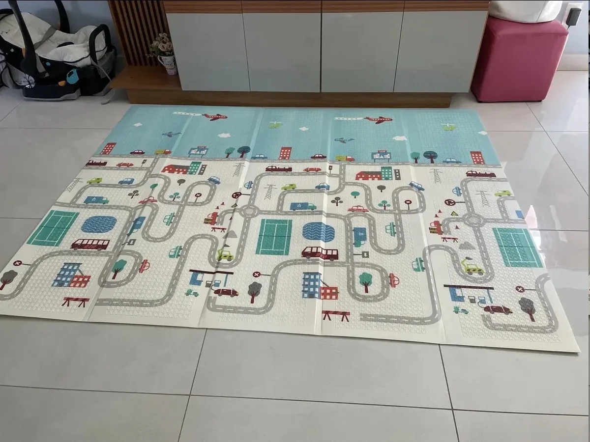 Tapete Infantil Emborrachado Dobrável Dupla Face Educativo