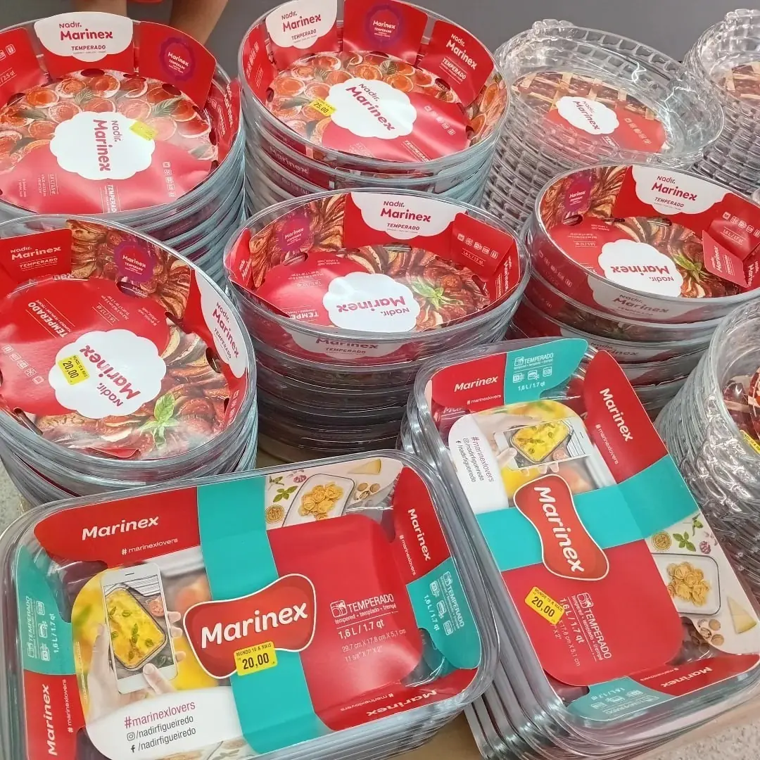 Conjunto De Travessas Refratárias Em Vidro 10 Peças Marinex Transparente