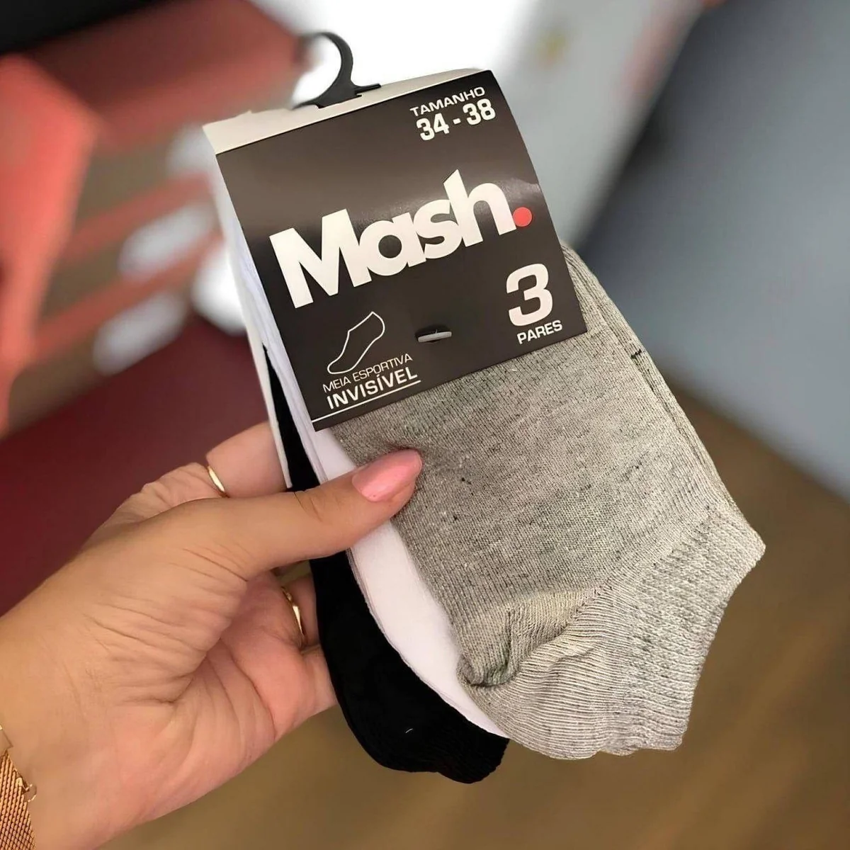 Kit 10 Pares de Meia Soquete Invisível Cano Curto Algodão Respirável Mash