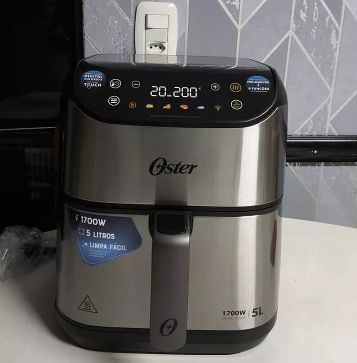 Fritadeira Digital Inox Oster 5l Com Painel Touch Cor Prateado