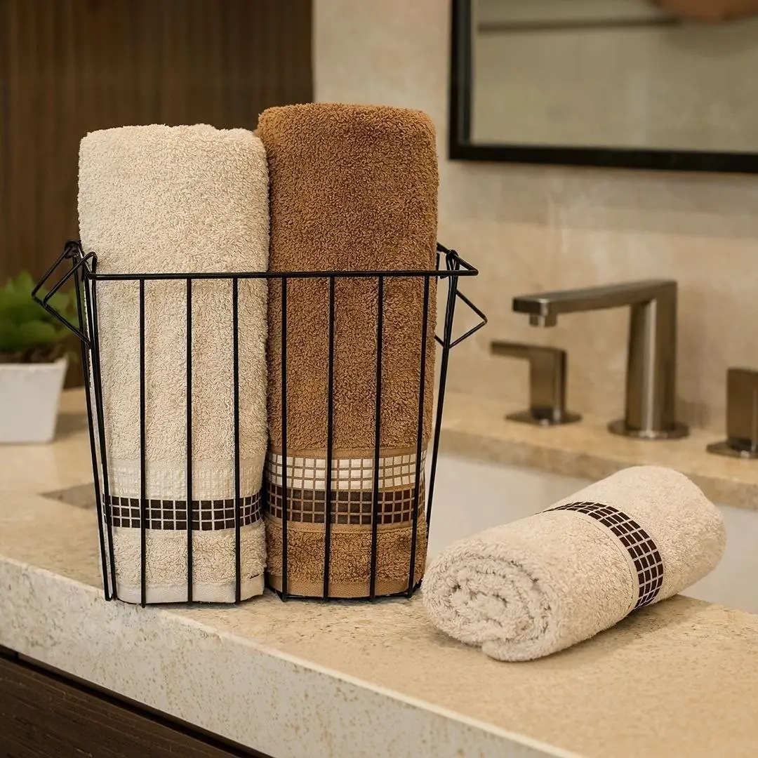 Kit Toalhas De Banho 3 Peças Dimer Casa In Grão E Avelã