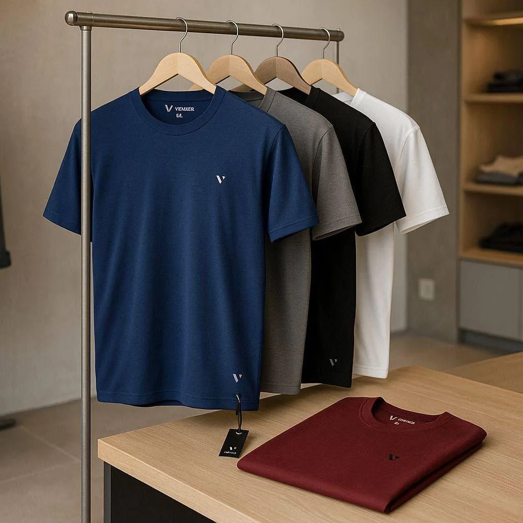 Kit 5 Camiseta Masculina Camisas Slim Voker 100% Algodão