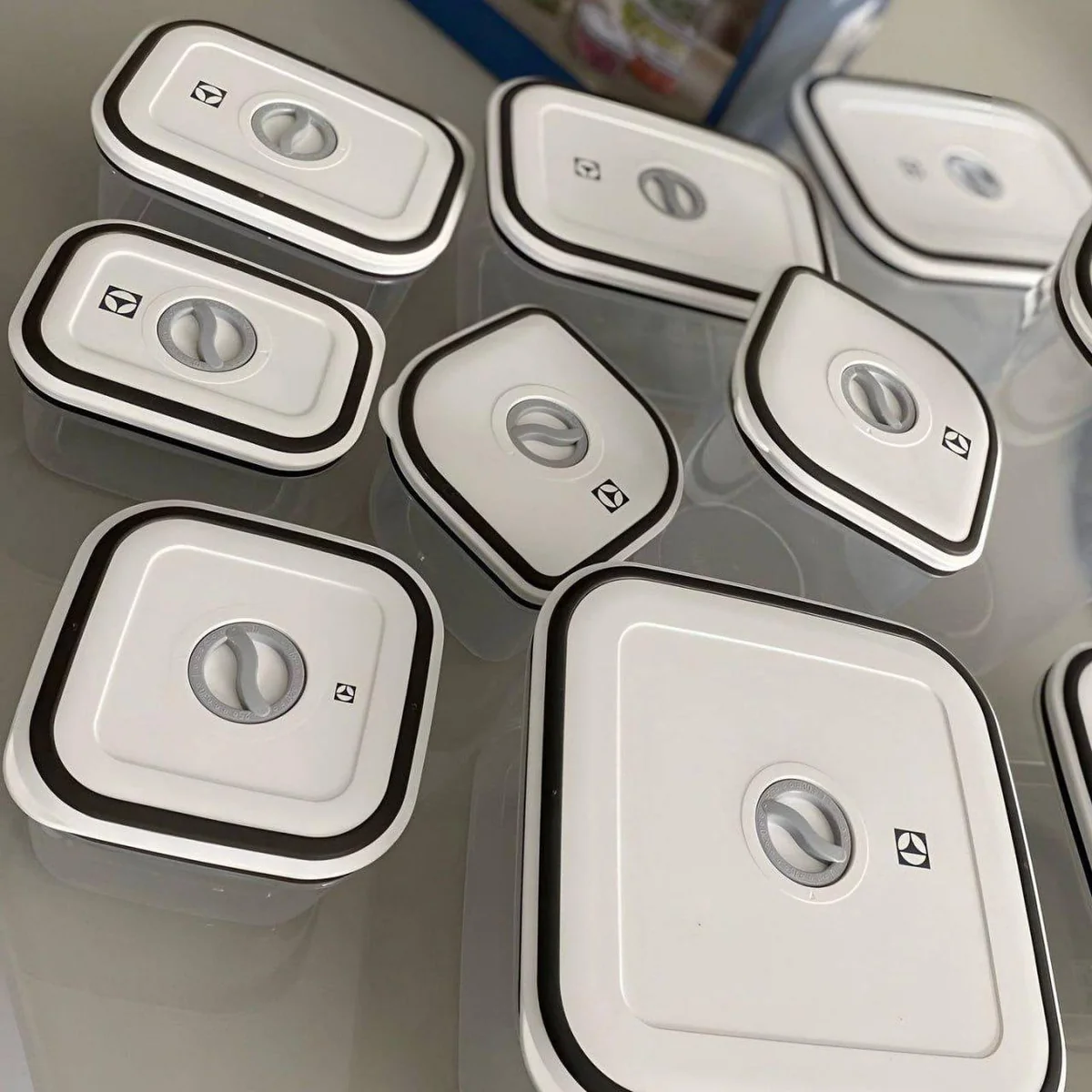 Potes Herméticos Electrolux de Plástico Cinza Escuro Retangular com 8 Unidades