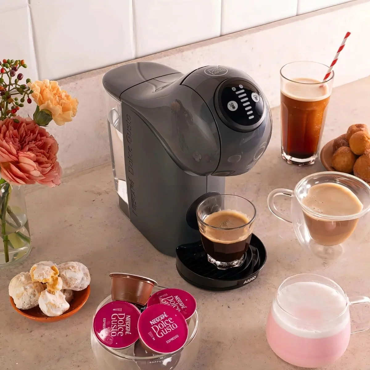 Cafeteira Expresso Dolce Gusto Arno Genio S Basic Automática Cinza Escuro 127v