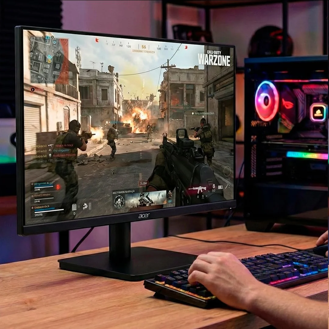 Monitor Acer Led Mk241y Flt, 23,8 Full Hd, Zero Frame, 100hz Preto 127/220v