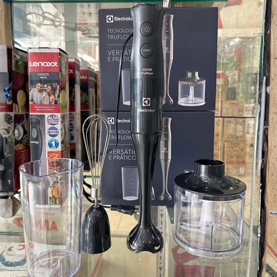 Electrolux Mixer Misturador Multiuso 3 em 1 400W 2 velocidades 3 acessórios mini processador capacidade resistente temperatura 600ml livre BPA EIB10 preto 220v