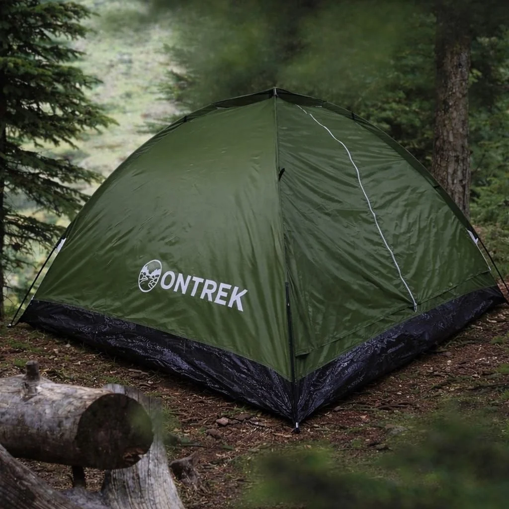 Barraca Camping 4 Pessoas Compacta Iglu Ontrek Verde  Leve (1,5kg), Fácil Montagem, Mosquiteiro E Bag