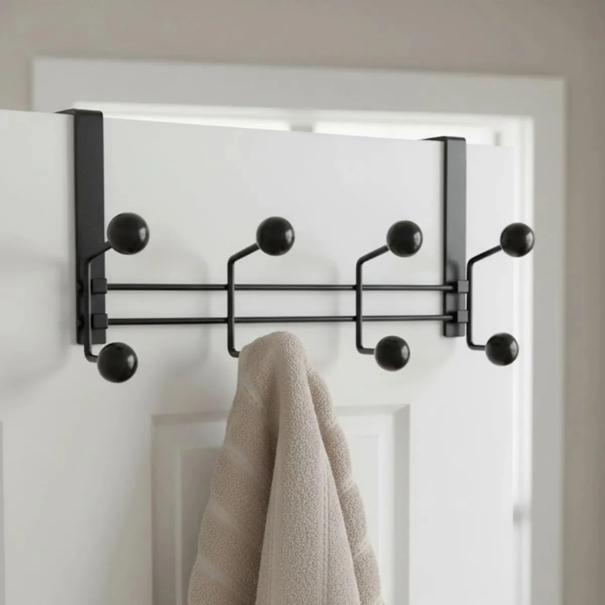 Organizador Para Porta E Parede Com 8 Ganchos Facility Preto