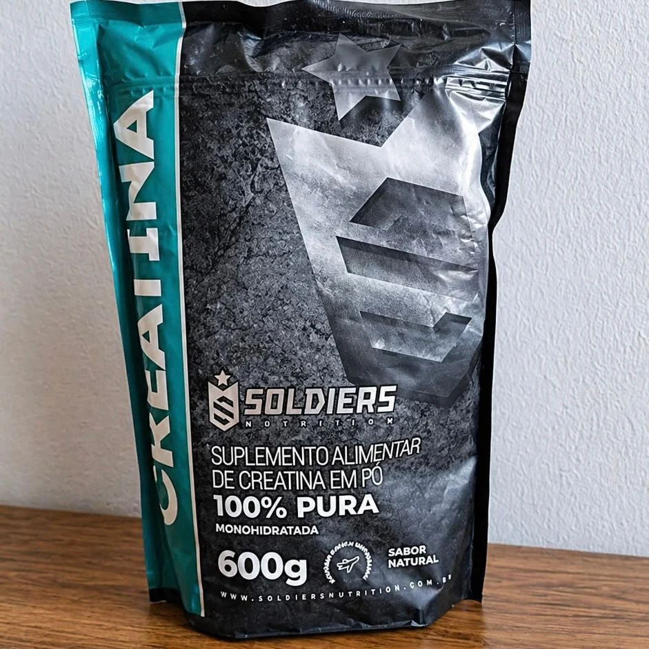 Creatina Monohidratada 600g 100% Pura Importada Soldiers Nutrition Suplemento Performance Muscular Força