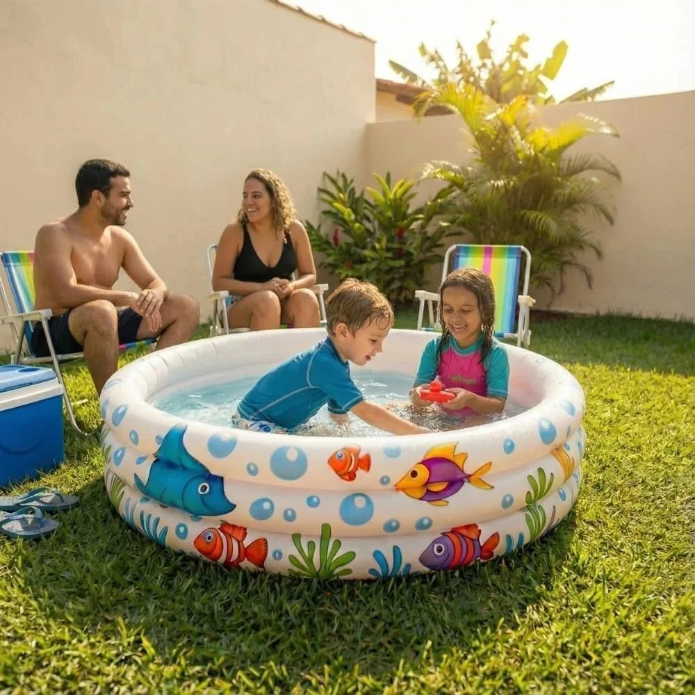Piscina Inflável Redonda Wellmix 180l Pvc Summer Fun Para Crianças