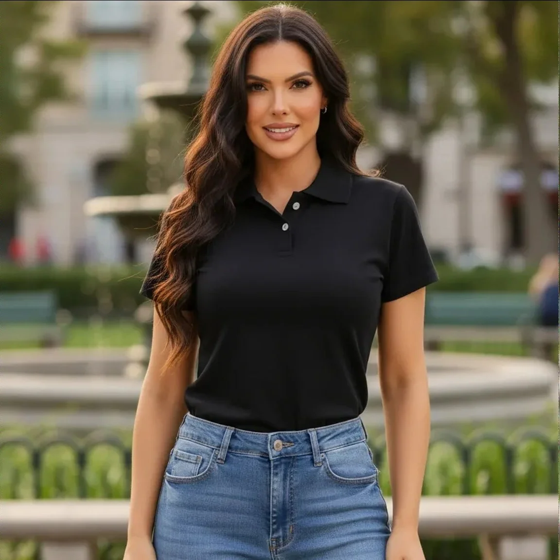 Camisa Gola Polo Feminina Básica Algodão Social Uniforme