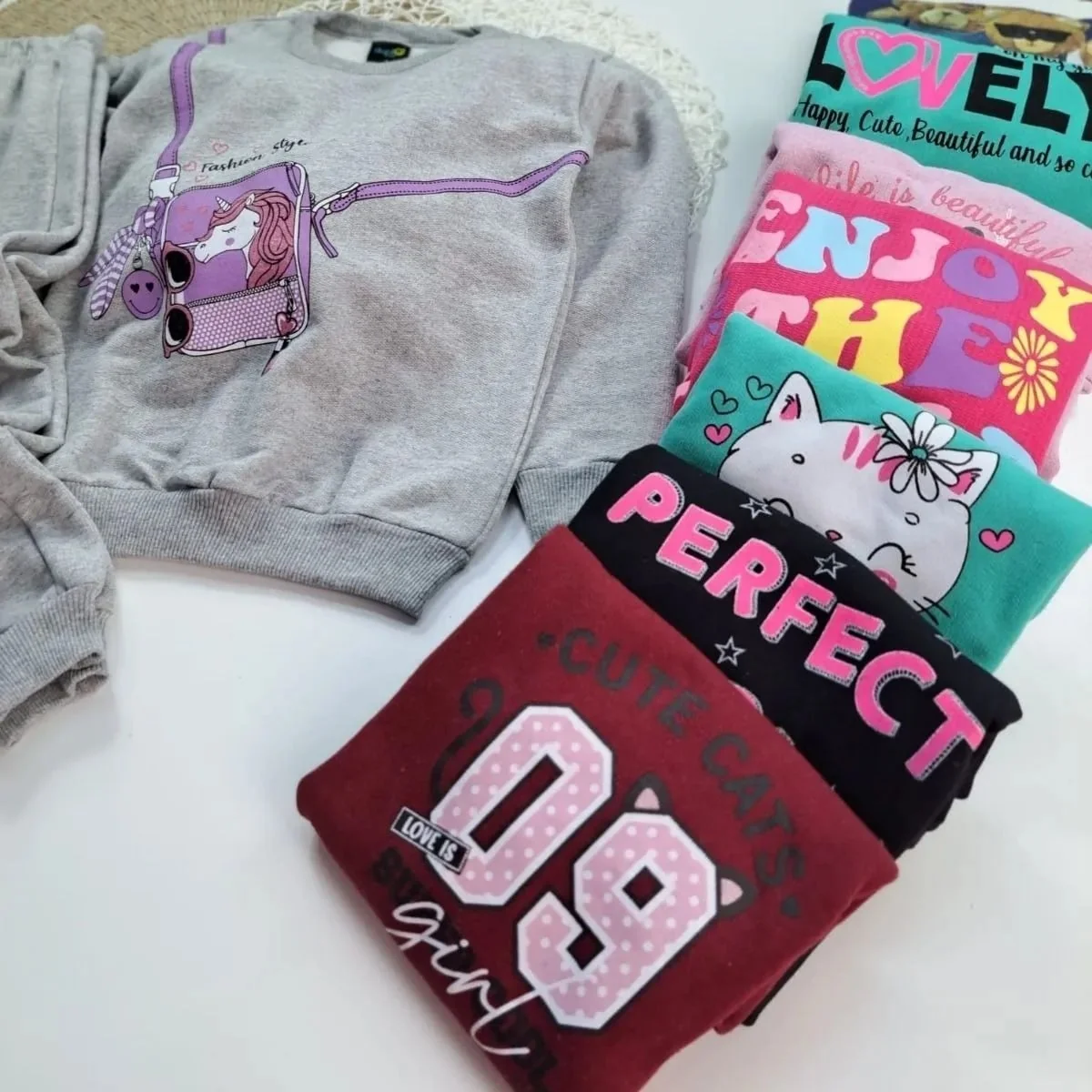 Kit 6 Peças Moletom Menina Infantil Inverno Atacado Barato
