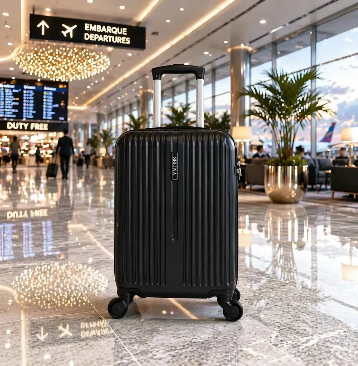 Mala De Viagem Rígida De Bordo 10kg Rodas 360° Medidas Anac