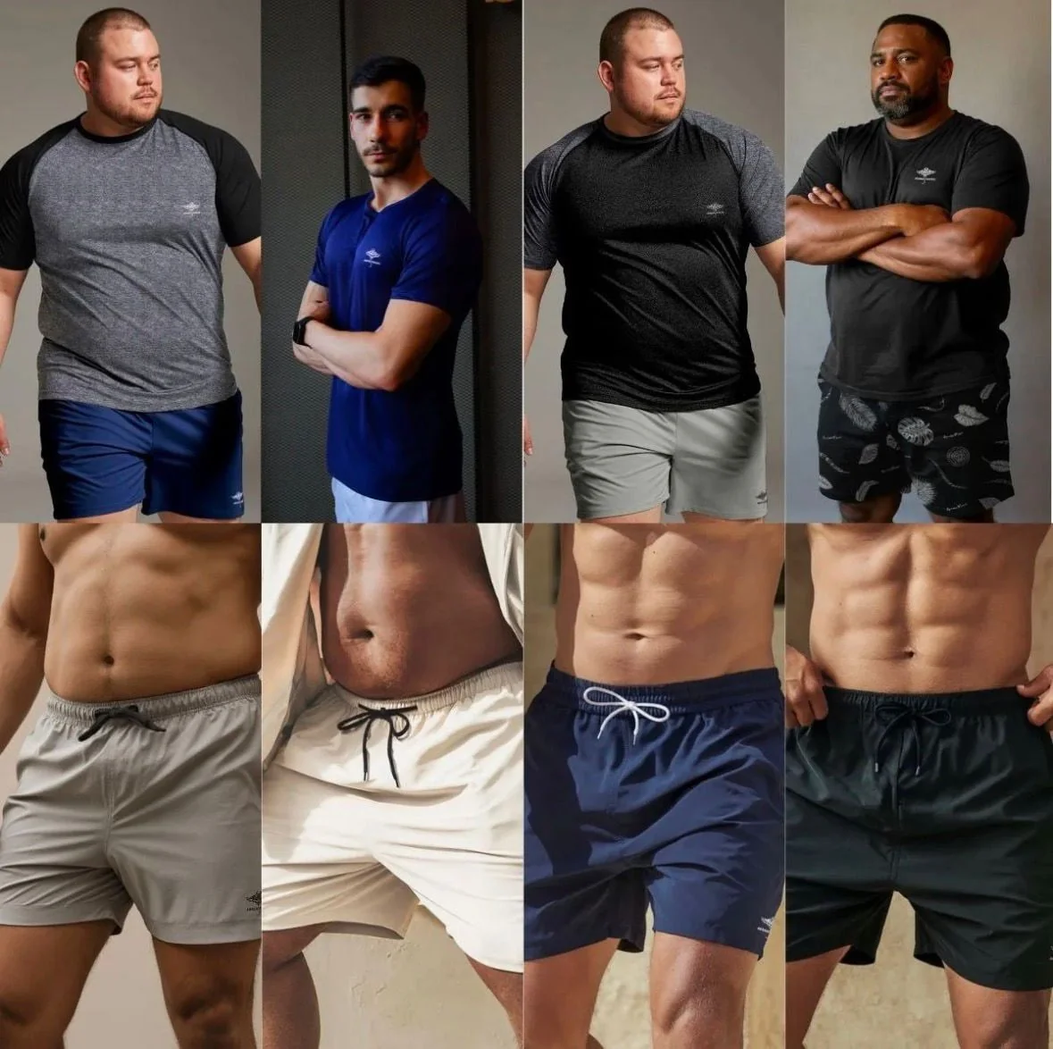 Kit Camisetas Dry Fit Uv E Shorts Verão P Ao Plus Academia