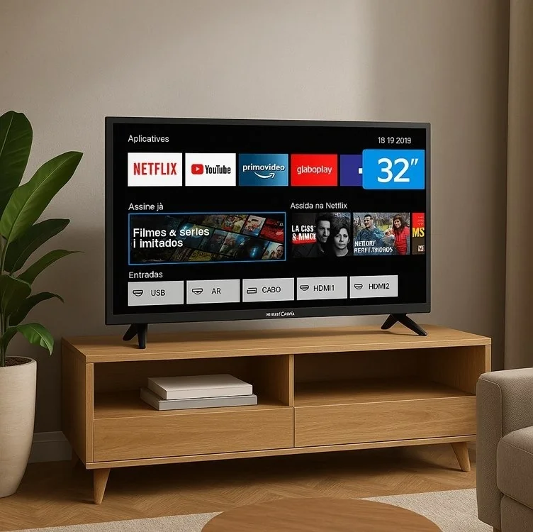 Smart TV 32" HD Britânia B32CRA Roku TV LED Wi-fi HDMI USB