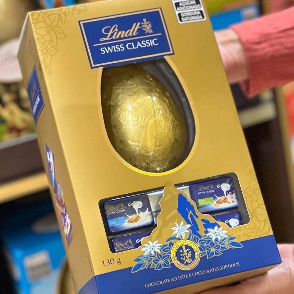 Ovo de Páscoa Lindt Swiss Classic Ao Leite 130g