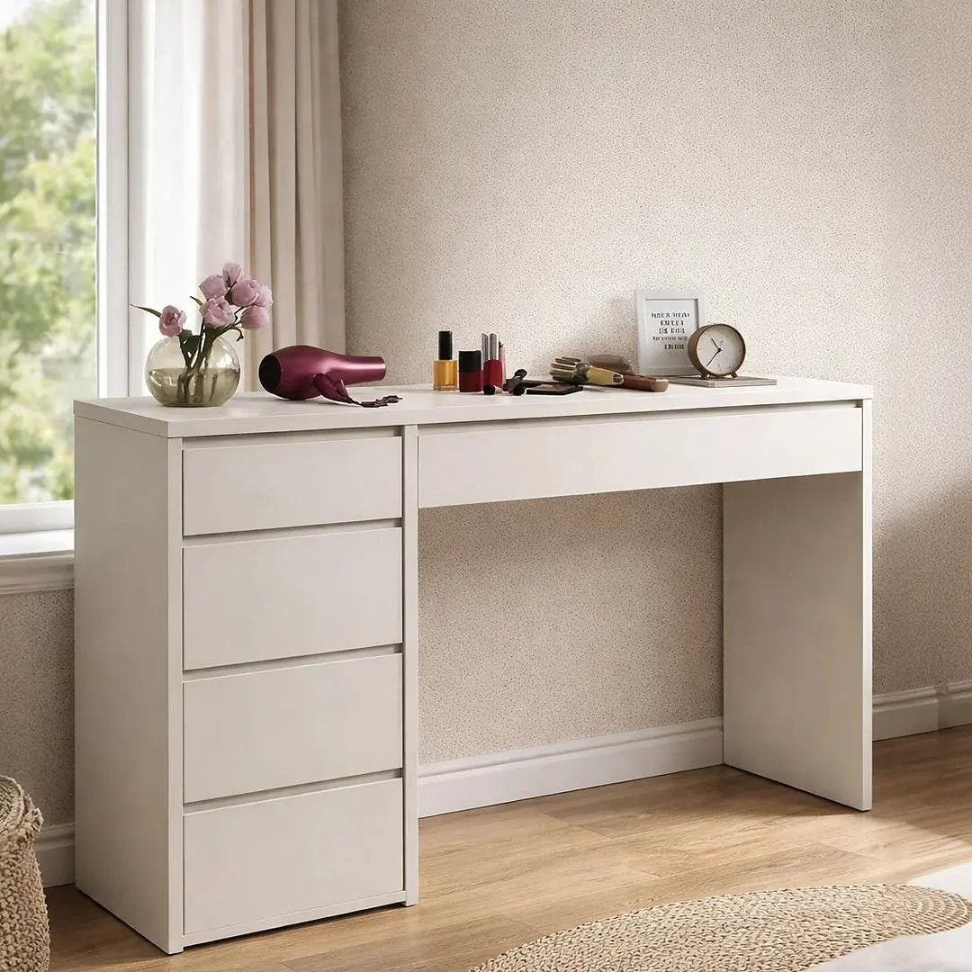 Escrivaninha 5 Gavetas Berlim Yescasa 136x81x45cm Off White